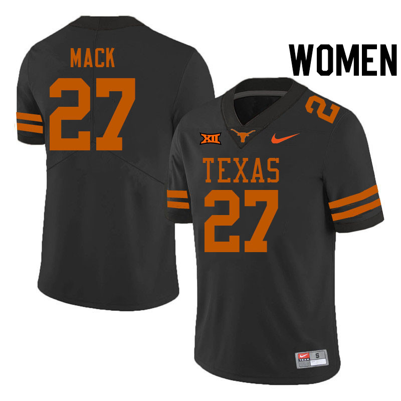 Women #27 Wardell Mack Texas Longhorns College Football Jerseys Stitched-Black